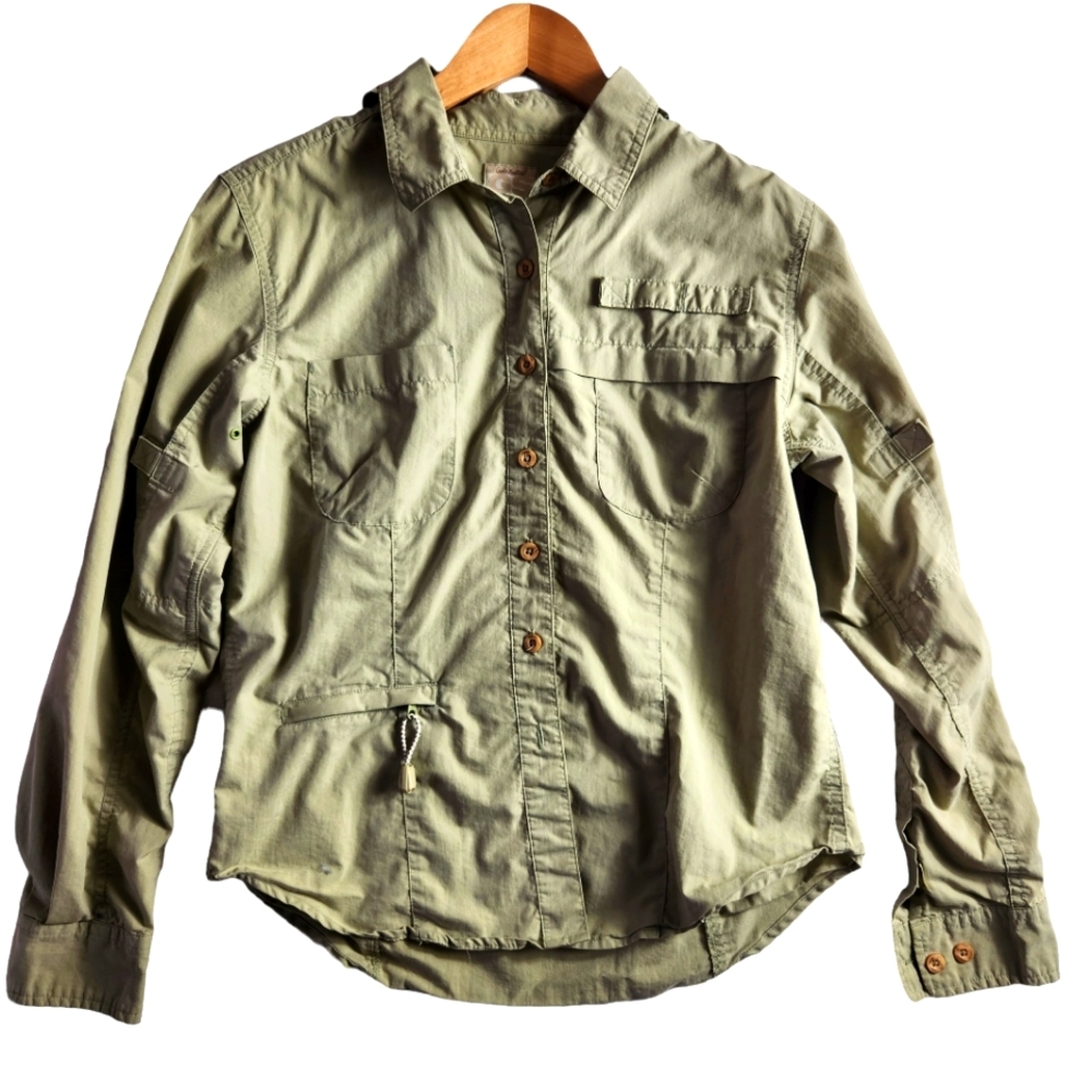 Gander Mountain Guide Series Button Front Cotton/Nylon Hiking Shirt Womens Small